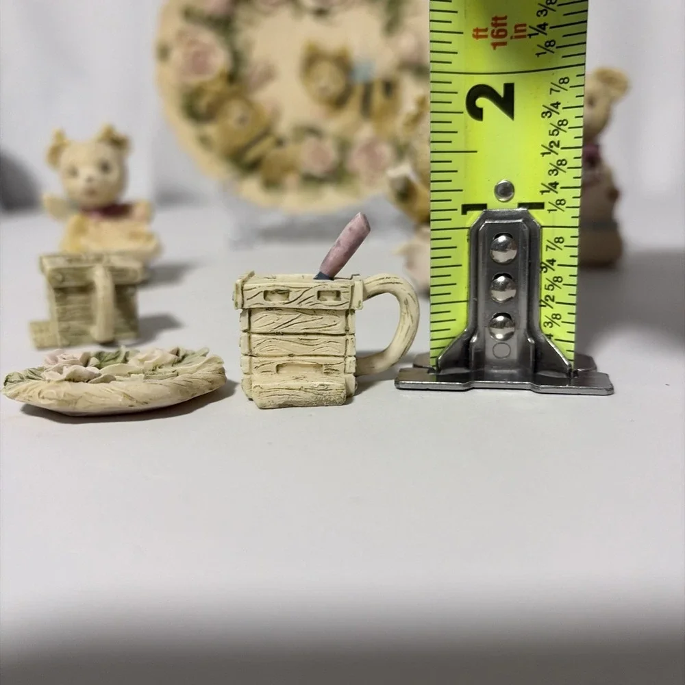 Popular Imports 1997 Teddy Bear Miniature Tea Set Display Multicolor Vintage